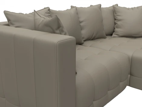 Диван угловой Лига-052 НПБ угол универсальный (ЛДСП,Брус,Фанера/Пластик/Экокожа/Бежевый) Лига Диванов 129910