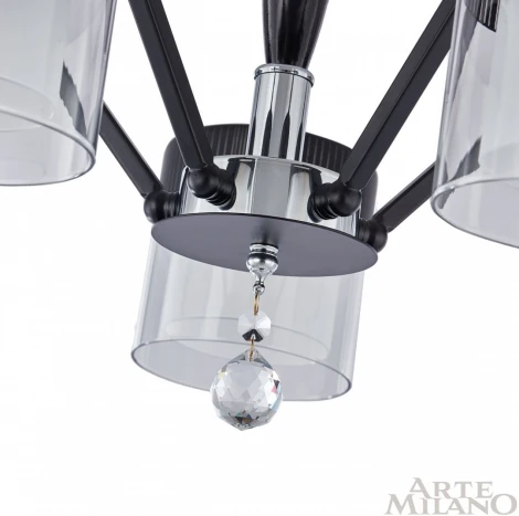 Потолочная люстра на штанге Arte Milano Napoli-2646 332646/5 CR+BK (220V, подвески)