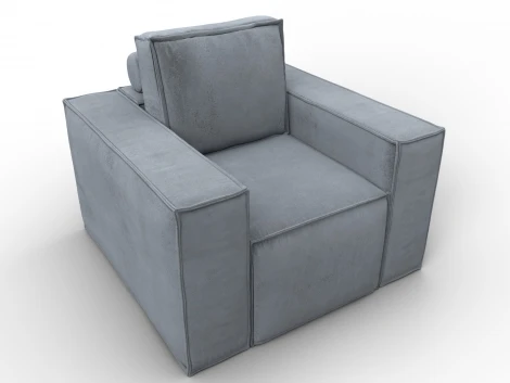 Кресло Лига-081 НПБ (ДСП,Велюр/Серый) Лига Диванов 134991