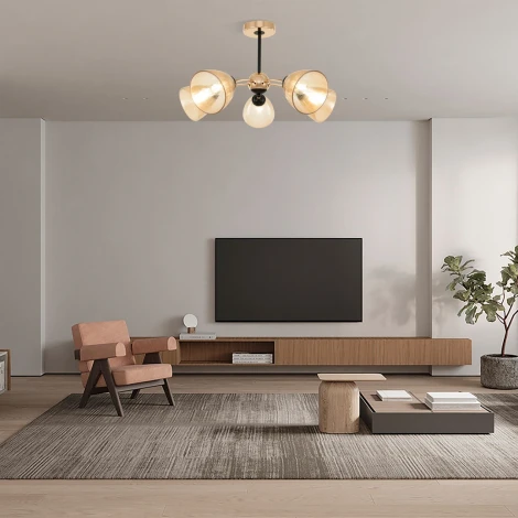 Потолочная люстра на штанге Arte Milano Napoli-329007 329007/5 GD.BK (220V)