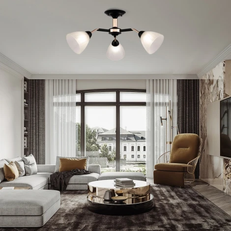 Потолочная люстра на штанге Arte Milano Napoli 324108/3 BK+FG (220V)