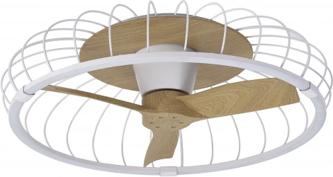 Потолочный светильник светодиодный диммируемый с вентилятором с пультом управлением смартфоном регулировкой цветовой температуры Mantra Nature 7809 (регулировка яркости, 220V, умный дом - Алекса, вертолет)