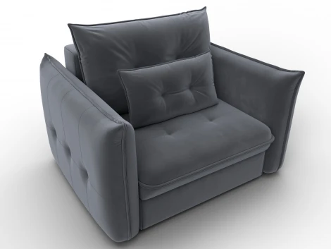 Кресло Лига-100 НПБ (ДСП,Фанера,Велюр/Серый) Лига Диванов 136995