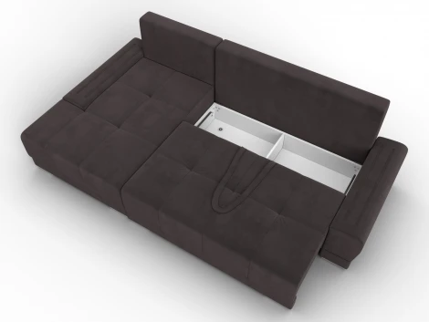 Диван угловой Лига-119 угол левый (ДСП,Брус,Фанера,ЛДС,Велюр/Коричневый) Лига Диванов 137093L
