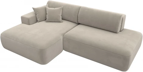 Диван угловой Лига-036 НПБ Модерн левый угол (Бежевый/Микровельвет) Лига Диванов арт.121398L