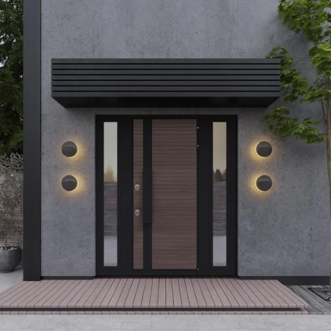 Настенный светильник уличный Novotech Halo 359533 черный LED 10W 220V 3000К (круглые, IP54)