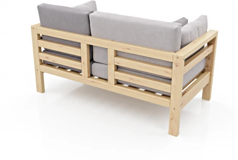 Диван Arsko прямой Домино М сосна велюр светло-серый/темно-серый