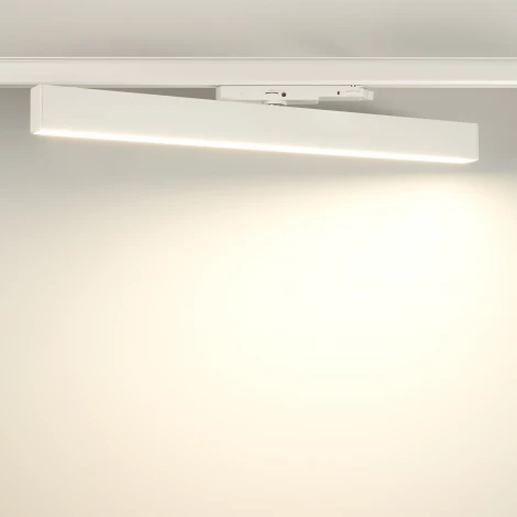 Трековый светильник светодиодный LGD-FLAT-4TR-S605-25W Warm3000 (WH, 100 deg, 230V) (Arlight, IP20 Металл) 033699(1)