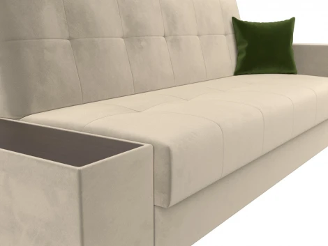 Диван-книжка Лига-020 стол слева (Бежевый,Зеленый/Микровельвет) Лига Диванов арт.118489L