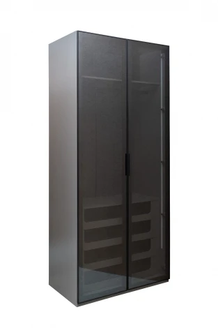 GD-10012/1-6 Шкаф Alto двухд c выдвиж ящик, цвет серый Кобальт, дверцы стекло(тонир) 100*57*228.5см Garda Decor