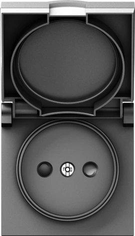 Накладка для розетки без заземления, с крышкой, 16A 250 В~, сталь IP44 Donel A07 DE43437