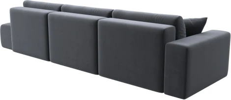 Диван прямой Лига-036 НПБ Модерн Лонг подлокотник слева (Серый/Велюр) Лига Диванов арт.121361L