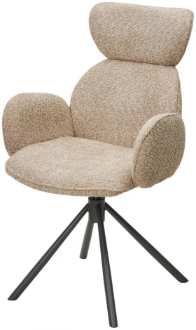 Стул ВАРДИ (VARDY) 360 град.поворот. бежевый букле XD841-06 / Серый, ®DISAUR M-City 64282