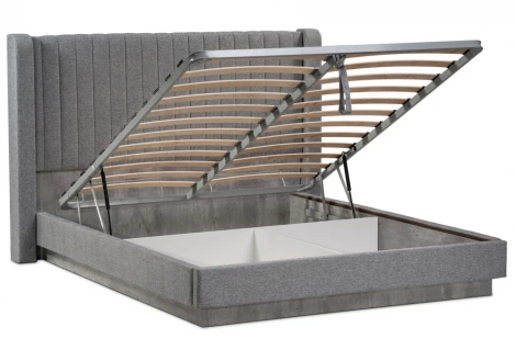 Кровать Tulip 160х200 с ПМ метрополитан грей / белая матовая 406291