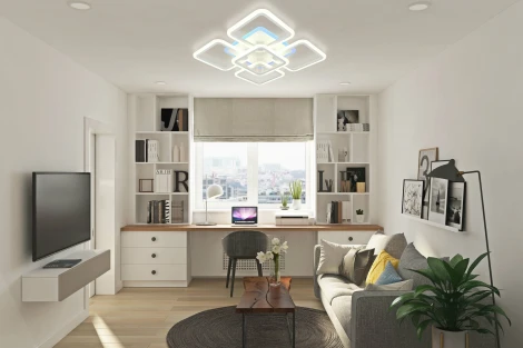 Потолочная люстра с пультом, светодиодная Natali Kovaltseva Spektr LED LAMPS 81138