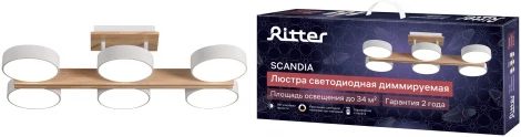 Потолочная люстра светодиодная на штанге с ДУ Ritter Scandia 51627 3