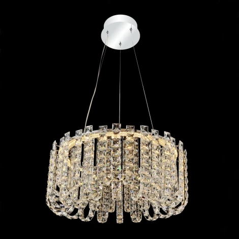 Подвесная люстра Lussole Napa LSP-7266 (LED, 220V, хрусталь, на тросе, круглые)