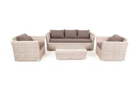 Лаунж-зона из искусственного ротанга, цвет коричневый 4SIS Капучино Сингл KSS2C2T-4-SET brown