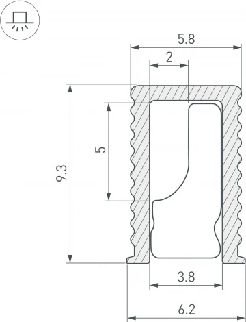 Профиль SL-MINI-6-H9-2000 ANOD BLACK (Arlight, Алюминий) 044082