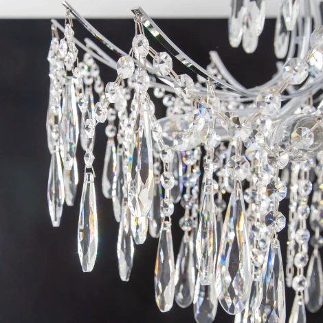 Потолочная люстра каскадная на штанге Citilux Селена CL302180 (220V, хрусталь)