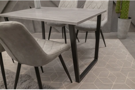 Стол Notta Лота Лофт 140 25 мм черный матовый / бетон 489613