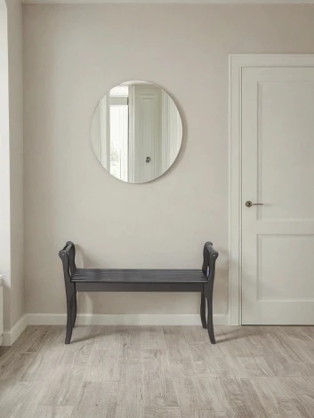 Скамья для прихожей с подлокотниками массив, каркас венге Mebelik арт.007568