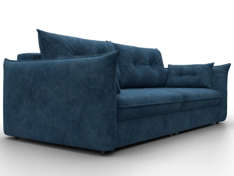 Диван прямой Лига-100 НПБ (ДСП,Фанера/Пластик/Велюр/Синий) Лига Диванов 133645