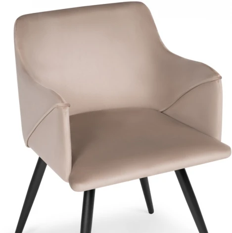 Стул Woodville на металлокаркасе Эджелл латте / черный 551067