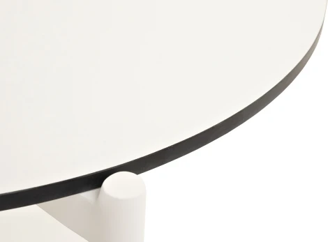 "Диего" журнальный стол из HPL 120х60 H40, каркас белый муар, цвет "молочный" 4SIS арт.УТ-00008610