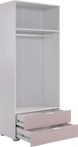 Зефир Шкаф двухдверный 108.01 Mebelson (ЛДСП,ПВХ,МДФ,Металл/Светлое дерево,Розовый) арт.UL.108-M.103.01.3095