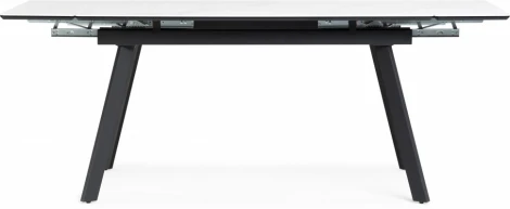 Керамический стол Notta Норман 140(200)х80х75 белый мрамор alpin white / черный арт.612197