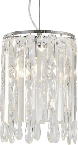 Подвесной светильник Escada Chamarel 2127/1S 1x60Вт E14, металл/хрусталь, хром (220V, на тросе, круглые)