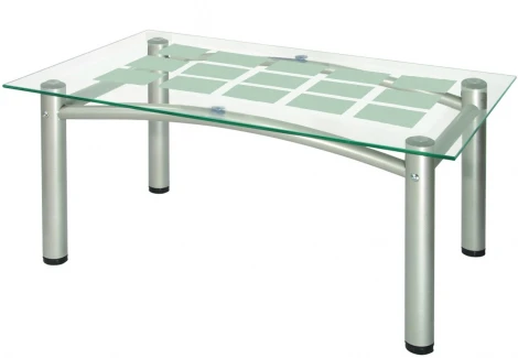 Стол журнальный Робер 3М металлик/прозрачное от фабрики Mebelik