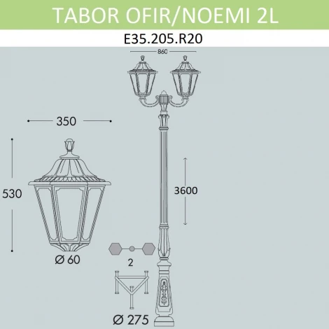 Наземный фонарь Fumagalli Noemi E35.205.R20.AXH27 (220V, IP55)