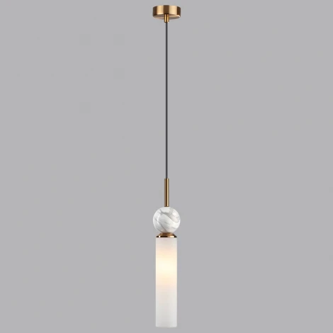 Подвесной светильник Odeon Light Lolla 4359/1 под латунь/металл/стекло/белый мрамор 1*E14 40W 220V (на проводе, круглые)