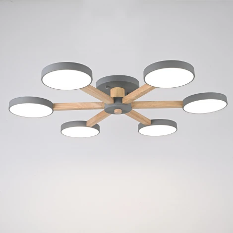 Потолочная люстра Wi-Fi на штанге Turna 6 Gray By ImperiumLoft Turna01 (LED, 220V, голосовое управление, умный дом - Алиса)