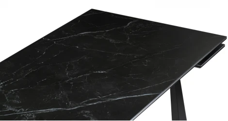 Керамический стол Woodville Бэйнбрук 140х80х76 черный мрамор / черный 530827