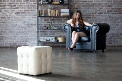 Пуф Dreambag Лотос Светло-Бежевый ЭкоКожа 396851