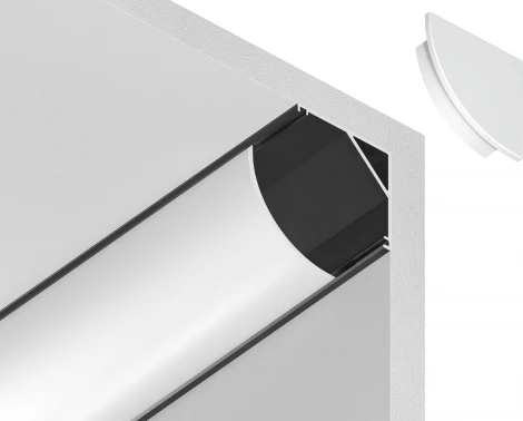 Алюминиевый профиль угловой круглый для светодиодной ленты до 9,78мм Ambrella Illumination GP2100BK