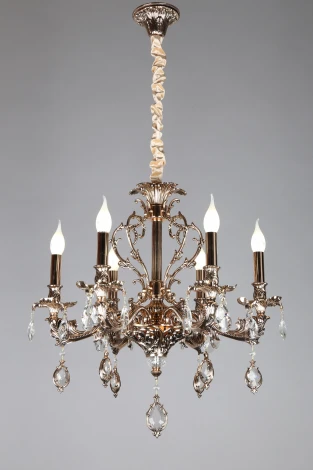 Подвесная люстра Omnilux Senis OML-74703-06 (220V, подвески, на цепи, подсвечник, свеча)