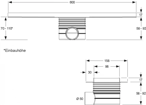 Душевой лоток Mepa 150301 60 см