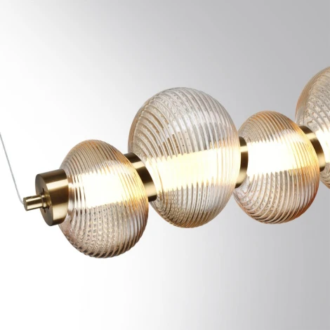 Подвесной светильник линейный Odeon Light Bruco 5095/24L латунный/янтарный градиент/металл/стекло LED 24W 4000K (220V, на тросе)