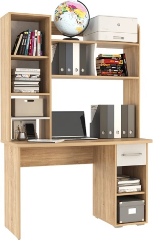 Лайт-1 Стол компьютерный 1200, цвет дуб сонома/белый Mebelson (арт.SKL1.1N01.1623)