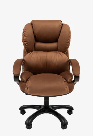 Кресло Chairman Home 434 Россия ткань Т-14 коричневое (черный пластик)