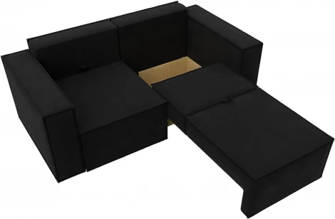 Диван прямой Куба мини (Черный/Микровельвет) Лига Диванов арт.121883