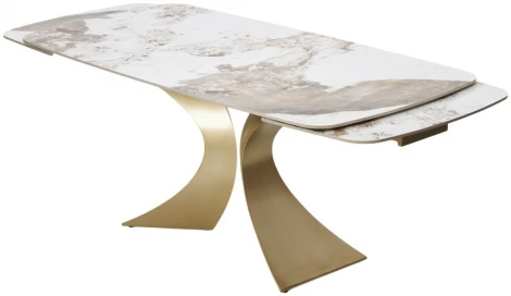 Стол МАТИАС (MATIAS) 180 цвет ПАНДОРА (GLOSS LUXURY PANDORA SOLID CERAMIC) / ШАМПАНЬ, ®DISAUR M-City 64340