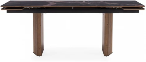 Стеклянный стол Woodville Монерон 200(260)х100х77 мейджик / орех кантри 553540