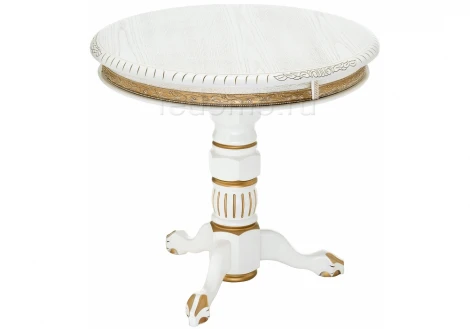 Журнальный столик Woodville Бернард молочный с золотой патиной 406091