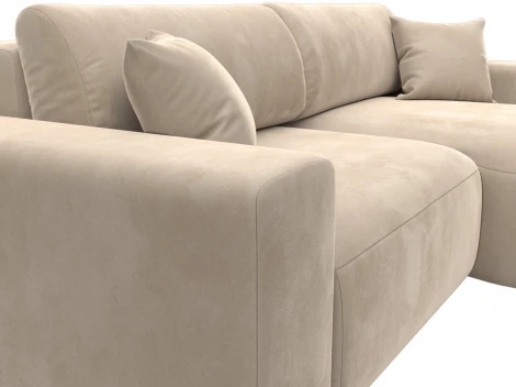 Диван угловой Лига-036 НПБ Классик правый угол (Бежевый/Велюр) Лига Диванов арт.121373