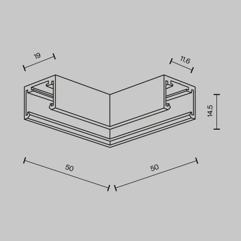 Соеднитель угловой накладной черный Technical TRA239CL-41B